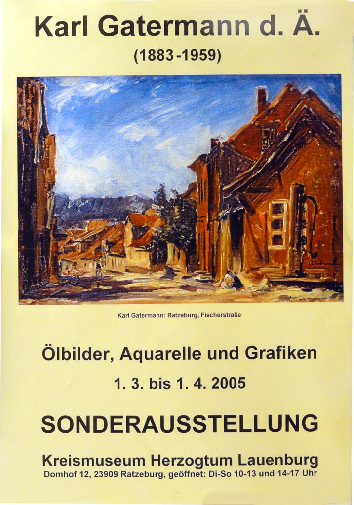 Ausstellungsplakat, Gemälde und Zeichnungen von Karl Gatermann.
