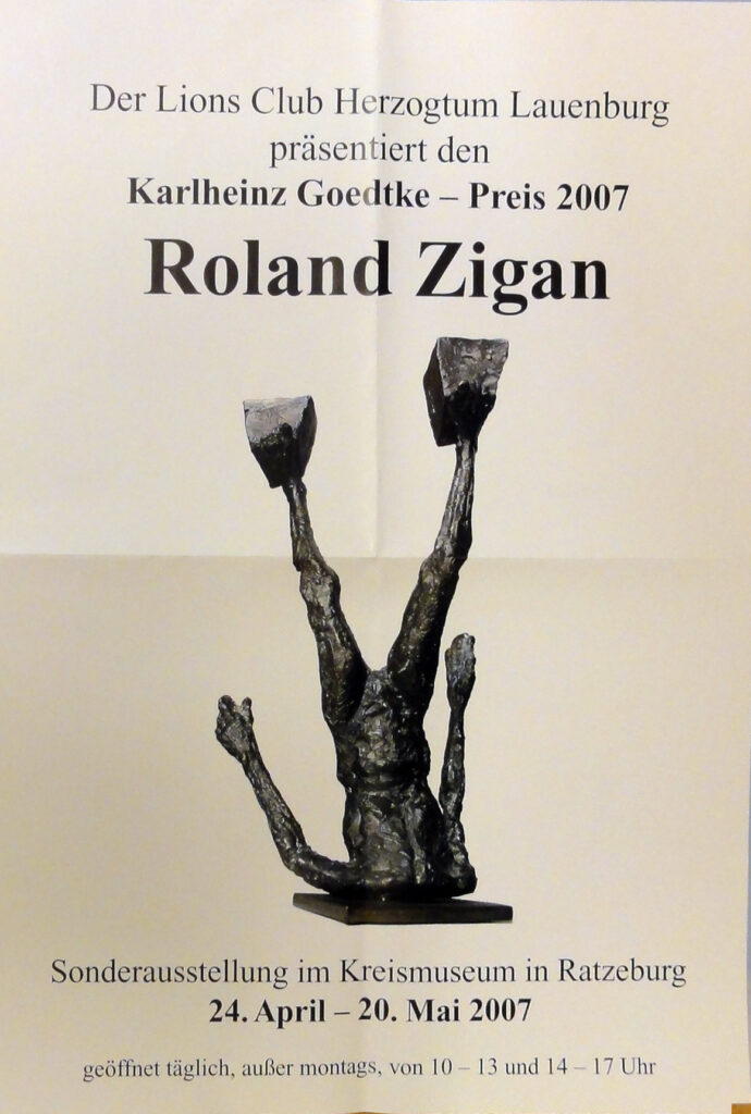Ausstellungsplakat, Karlheinz Goedtke Preisträger Roland Zigan.