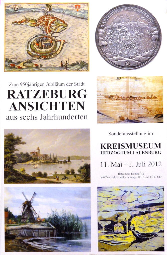 Ausstellungsplakat, 600 Jahre Stadtansichten von Ratzeburg.
