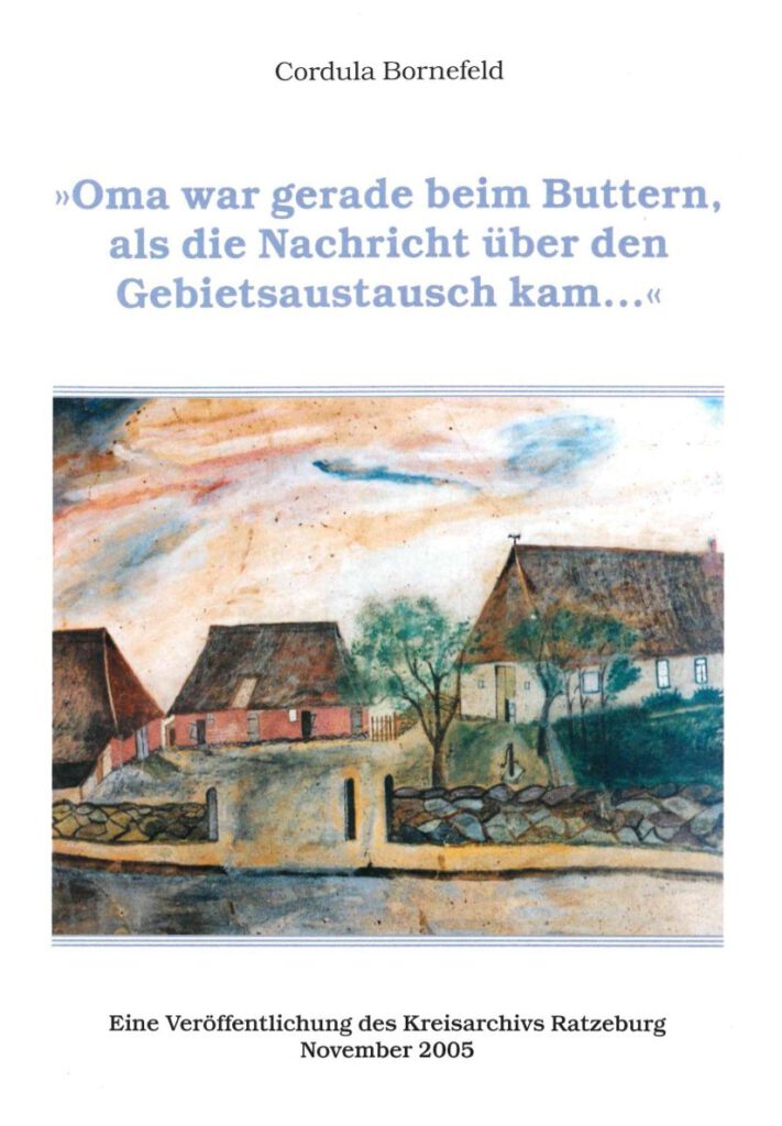Buchcover Katalog 2005: "Oma war gerade beim Buttern, als die nachricht über den Gebietsaustausch kam..."